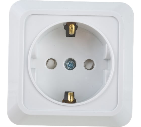 Изображение товара Одинарная розетка IN HOME с заземлением, со шторками BOLLETO белая накладная 7028х 4690612000954