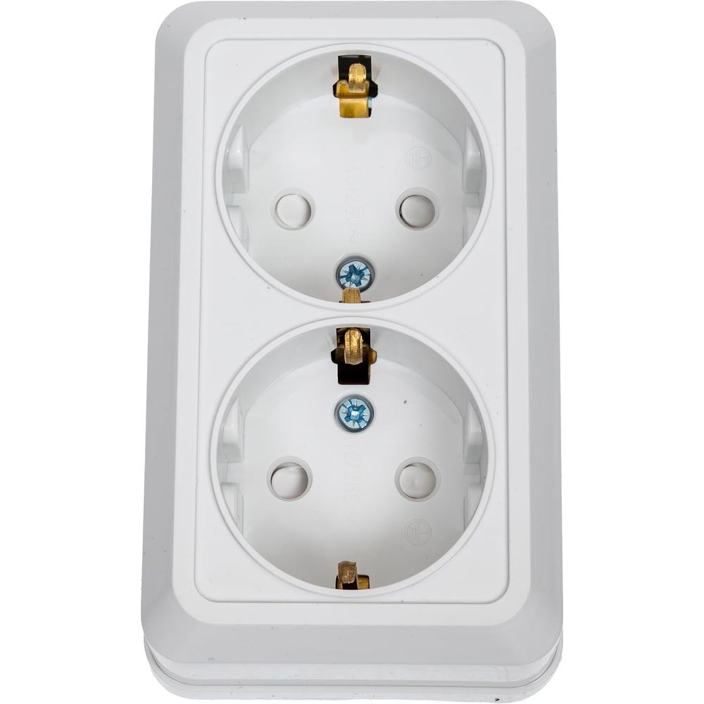 Изображение товара Двойная накладная электроз软етка IN HOME BOLLETO с заземлением белая