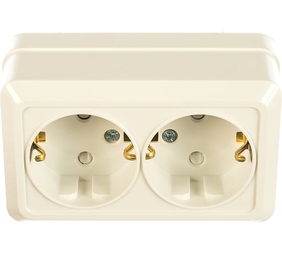 Изображение товара Двойная розетка IN HOME с заземлением, со шторками BOLLETO белая накладная 7128х 4690612000961