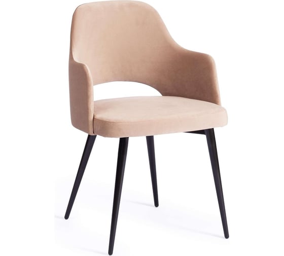 Изображение товара Кресло Tetchair valkyria (mod. 711) / 1 шт. в упаковке ткань/металл, 55x55x80 см, высота до сиденья 48 см, бежевый barkhat 5/черный 15340