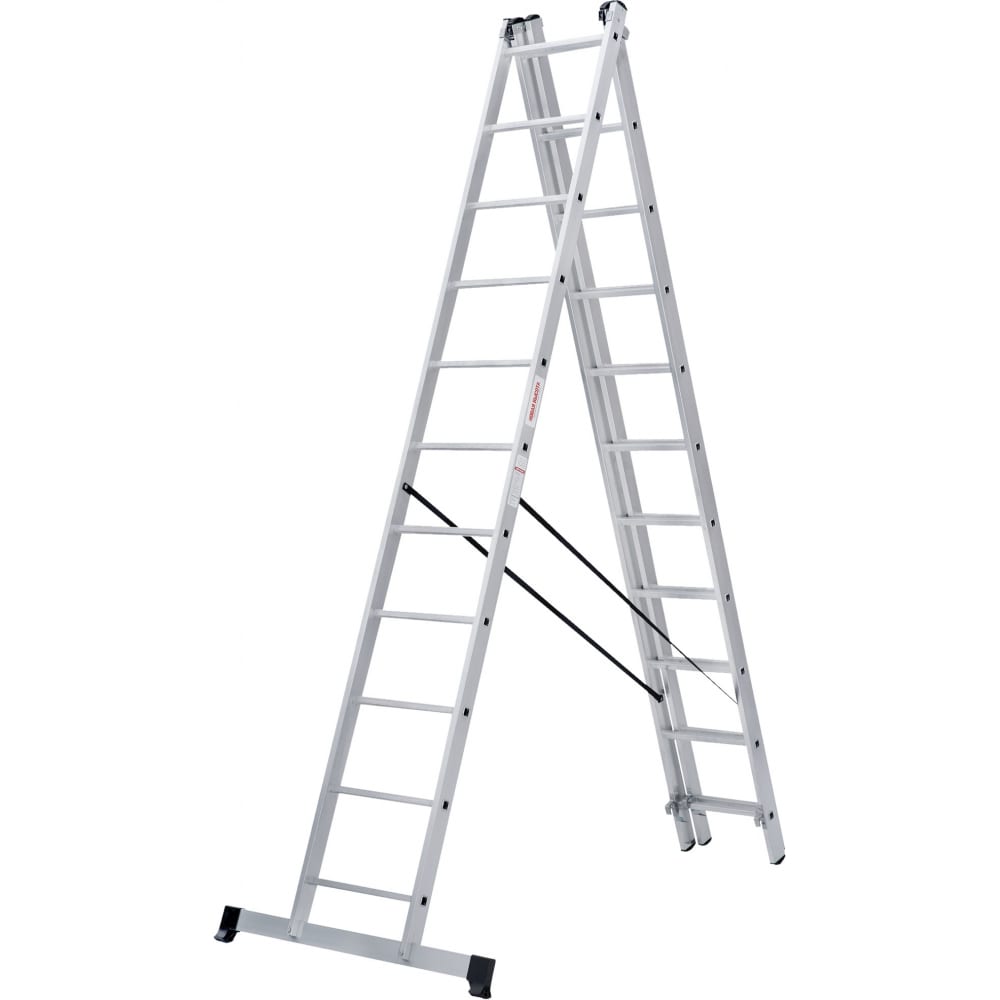 Трехсекционная лестница Новая Высота стремянка с лотком для инструментов новая высота артель 7 ступеней алюминий
