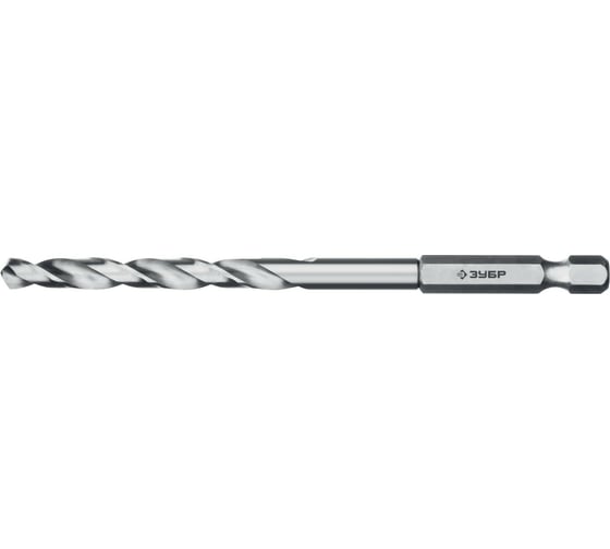 Изображение товара Сверло по металлу ЗУБР Профессионал НЕХ 1/4", сталь Р6М5, 5х104 мм 29623-5