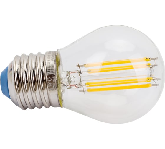 Изображение товара Светодиодная лампа Uniel LED-G45-5W/WW/E27/CL/DIM GLA01TR диммируемая. UL-00002868