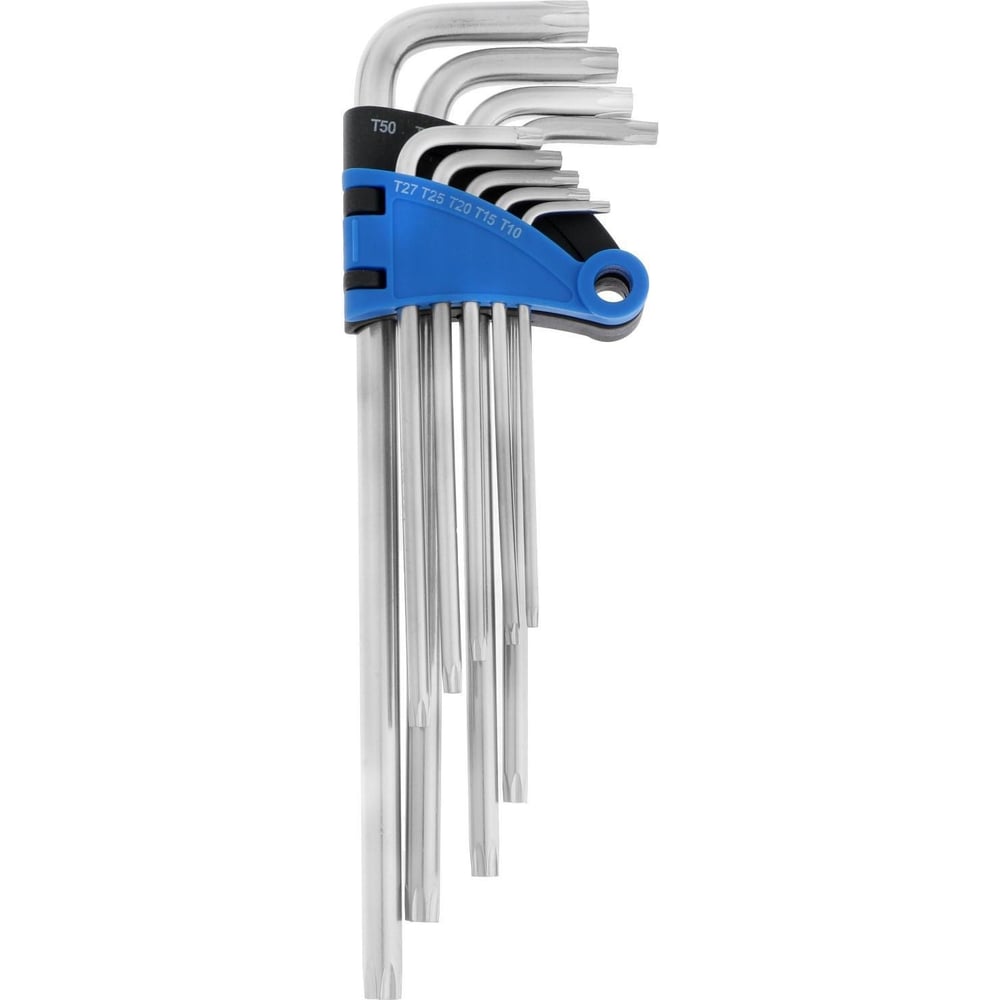 Изображение товара Набор ключей ТУНДРА TORX Tamper, экстрадлинные, CrV, TT10 - TT50, 9 шт. 2354397