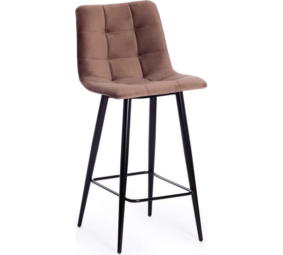 Изображение товара Полубарный стул Tetchair chilly (mod. 7095пб ) / 1 шт. в упаковке ткань/металл, 55x44x94 см, высота до сиденья 66 см, коричневый barkhat 12/черный 19656