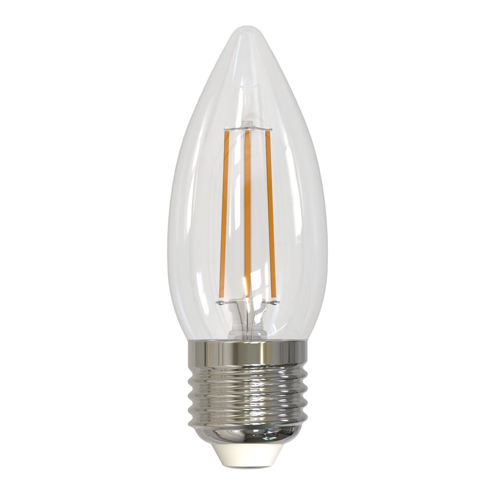фото Светодиодная лампа uniel форма свеча диммируемая серия air led-c35-9w/4000k/e27/cl/dim ul-00005188