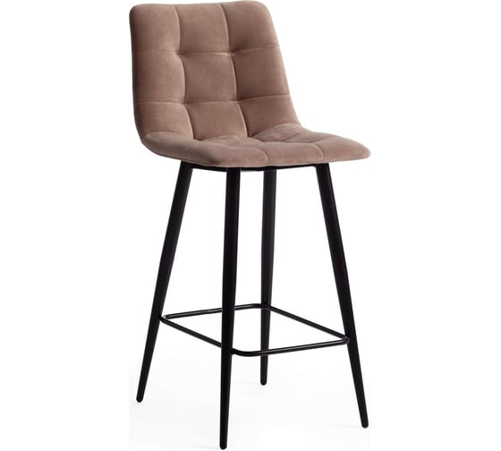 Изображение товара Полубарный стул Tetchair chilly (mod. 7095пб ) / 1 шт. в упаковке ткань/металл, 55x44x94 см, высота до сиденья 66 см, бежевый barkhat 5/черный 19653
