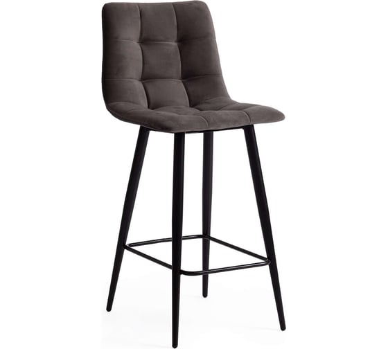 Изображение товара Полубарный стул Tetchair chilly (mod. 7095пб ) / 1 шт. в упаковке ткань/металл, 55x44x94 см, высота до сиденья 66 см, темно-серый barkhat 14/черный 19657