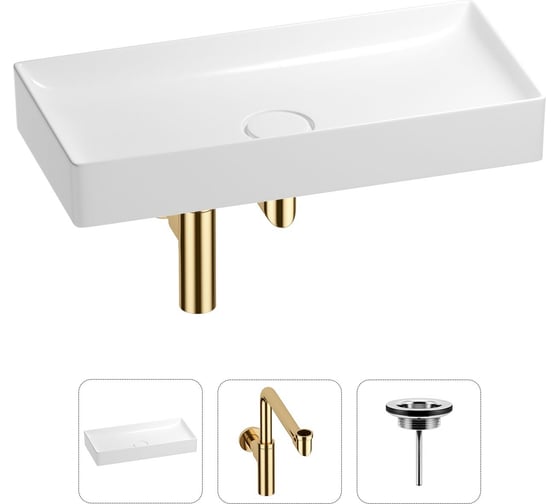 Изображение товара Раковина для ванной Wellsee Pure BY в наборе 3 в 1 201001273