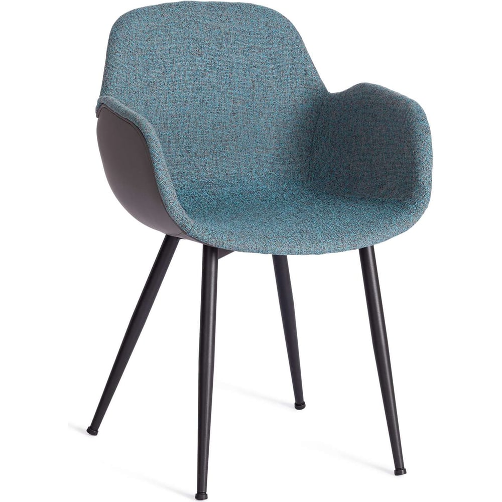 Изображение товара Кресло Tetchair  valentino 2 шт. (mod. pc45-2) металл/экокожа/ткань, 55x58x81 см, turquoise (бирюзовый)/grey (серый)/черный 19453