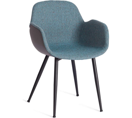 Изображение товара Кресло Tetchair valentino 2 шт. (mod. pc45-2) металл/экокожа/ткань, 55x58x81 см, turquoise (бирюзовый)/grey (серый)/черный 19453