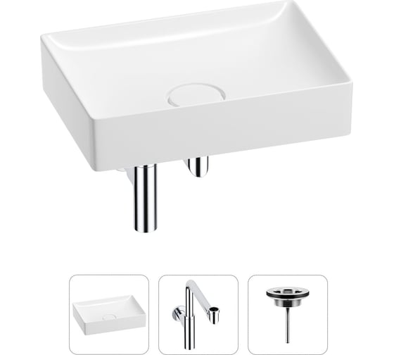 Изображение товара Раковина для ванной Wellsee Pure BY в наборе 3 в 1 201001246