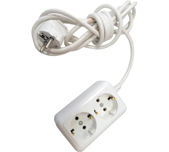 Изображение товара Удлинитель белый пвс 3x0,75-81-3,2 м c заземлением, 2 гнезда СПб УПП-5 99929179