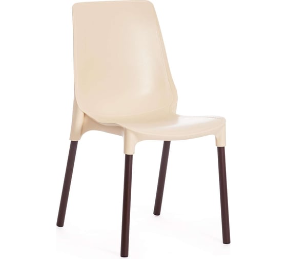 Изображение товара Стул Tetchair genius (mod 75) / 1 шт. в упаковке металл/пластик, 46x56x84 cм, бежевый/коричневые ножки 19662