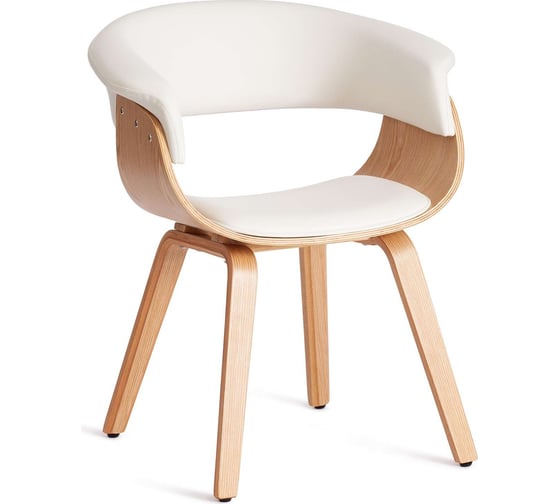 Изображение товара Стул Tetchair vimta (mod.8021) дерево / экокожа, 69x56x77 см, натуральный/белый 13659