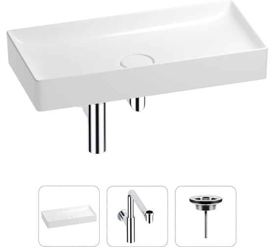 Изображение товара Раковина для ванной Wellsee Pure BY в наборе 3 в 1 201001271