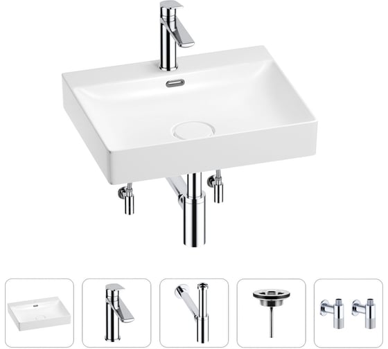 Изображение товара Раковина для ванной Wellsee DeSire в наборе 5 в 1 201005476