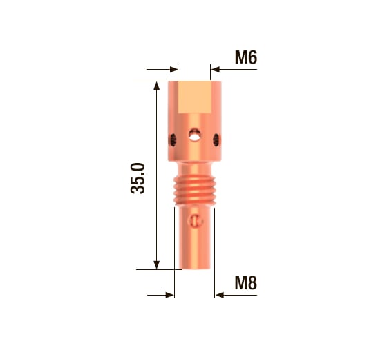 Изображение товара Адаптер контактного наконечника (2 шт; M6; 35 мм) FUBAG FB.TA.M6.35