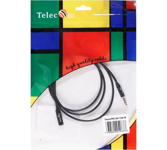 Изображение товара Удлинительный кабель Telecom 3.5 jack m - 3.5 jack f 1m TAV7179M-1M