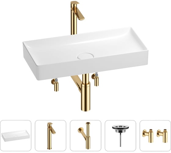 Изображение товара Раковина для ванной Wellsee Pure BY в наборе 5 в 1 201004458