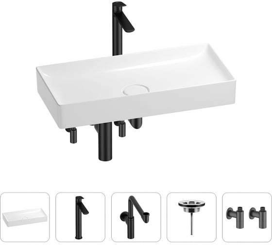 Изображение товара Раковина для ванной Wellsee Pure BY в наборе 5 в 1 201004467