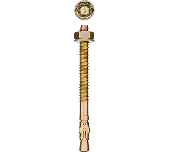 Изображение товара Клиновой анкер Зубр М16 х 180 мм, 10 шт, желтопассивированный 302032-16-180