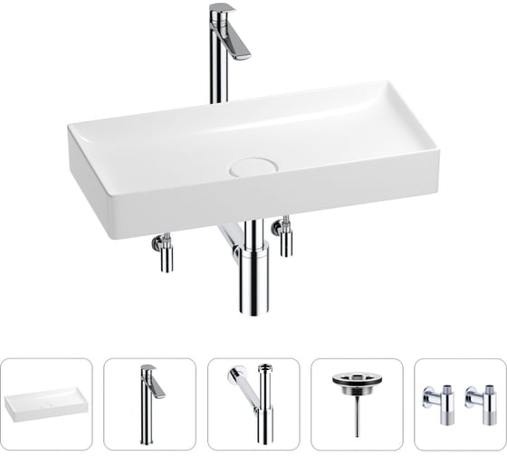 Изображение товара Раковина для ванной Wellsee Pure BY в наборе 5 в 1 201004426