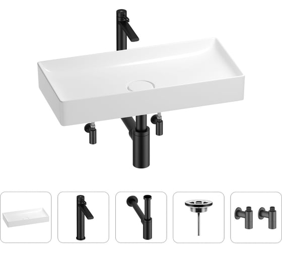 Изображение товара Раковина для ванной Wellsee Pure BY в наборе 5 в 1 201004432