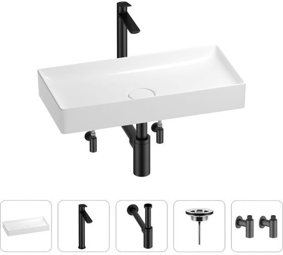 Изображение товара Раковина для ванной Wellsee Pure BY в наборе 5 в 1 201004427
