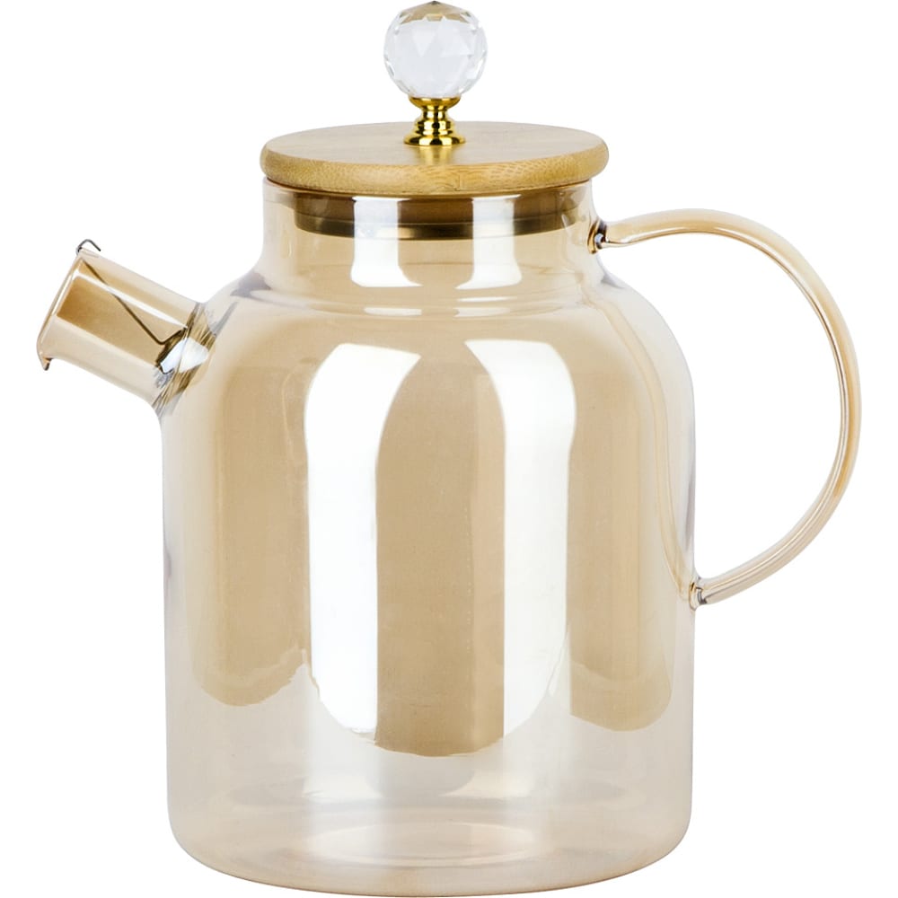 Заварочный жаропрочный чайник Nouvelle, цвет прозрачный/золотой