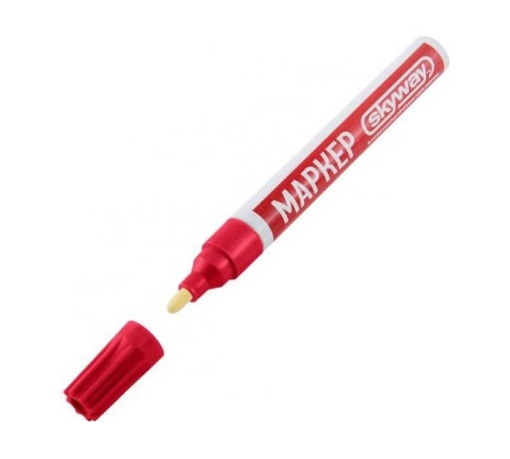 Изображение товара Универсальный маркер с наконечником из фетра, цвет красный SKYWAY S03501006