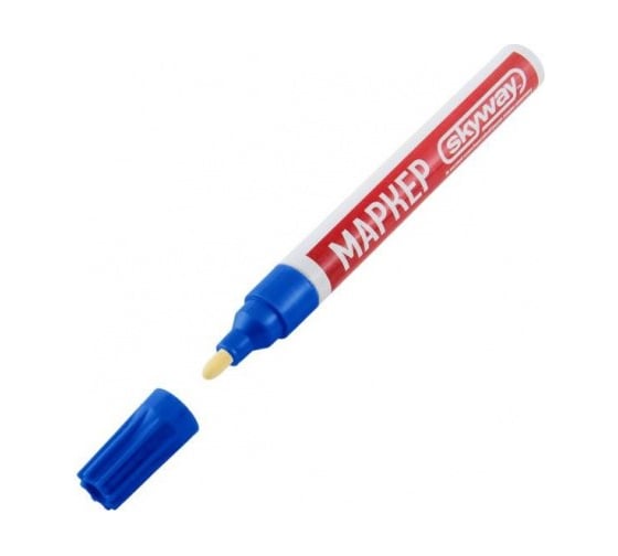 Изображение товара Универсальный маркер с наконечником из фетра, цвет синий SKYWAY S03501003