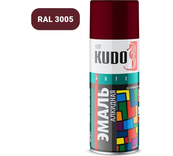Изображение товара Эмаль KUDO универсальная бордовая KU-10045
