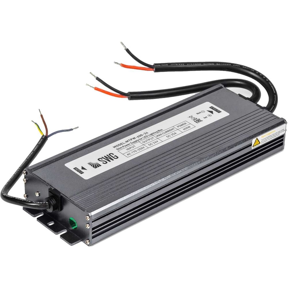 Изображение товара Блок питания SWG MINI Al MTPW 600W влагозащитный для светодиодных лент 24V