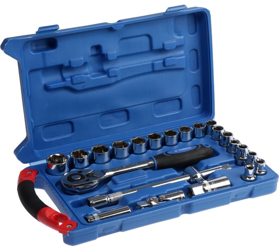 Изображение товара Набор инструментов ТУНДРА в кейсе, подарочная упаковка Тигр, CrV, 1/2, 23 предмета 881878