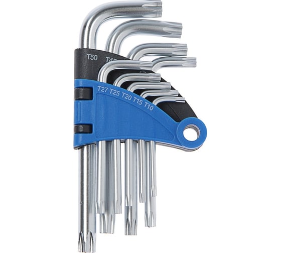 Изображение товара Набор ключей ТУНДРА TORX Tamper, CrV, TT10 - TT50, 9 шт. 2354395