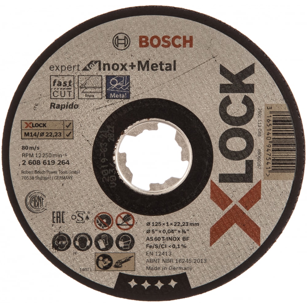 фото Отрезной диск по металлу x-lock (125x1x22.2 мм) bosch 2608619264