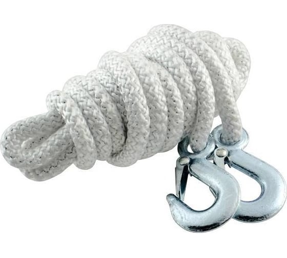 Изображение товара Веревочный трос SKYWAY 5 т, 4 м, 2 крюка в пакете S03101008
