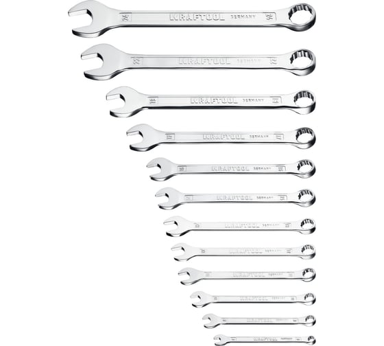 Изображение товара Набор комбинированных гаечных ключей 12 шт, 6 - 24 мм KRAFTOOL 27079-H12C_z01