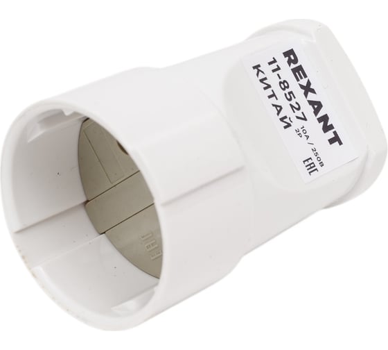 Изображение товара Разборная розетка REXANT без заземляющего контакта, 10а, белая 11-8527