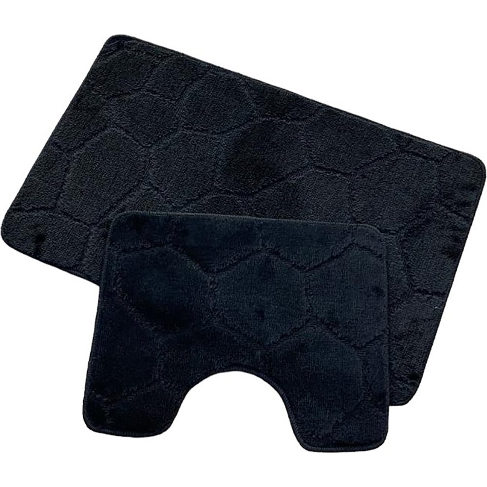 Изображение товара Набор ковриков для ванной комнаты Zalel 2 пр. черные 55x90 см