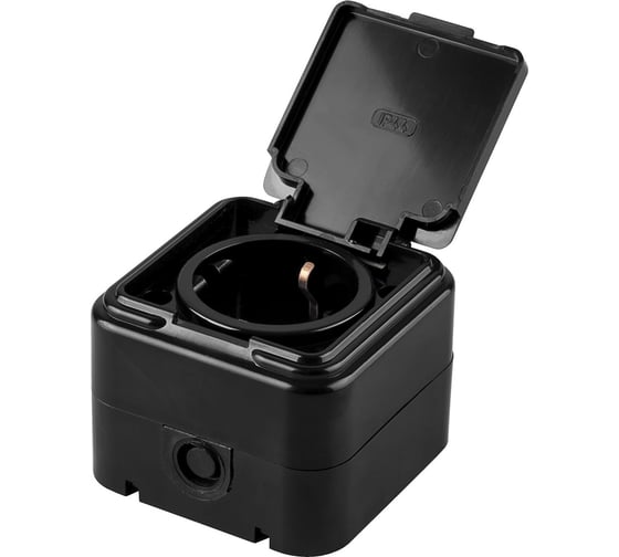 Изображение товара Розетка с заземляющим контактом STEKKER пластик АВС 250В 16А IP44 черная PST16-21-44 RA 32741