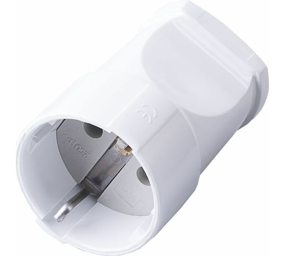 Изображение товара Переносная одноместная розетка STEKKER с заземляющим контактом, пластик 250В, 16А, IP20, белая 32853