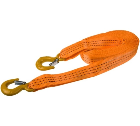 Изображение товара Ленточный трос SKYWAY 4 т, 5 м, 2 крюка ширина 35 мм усиленный оранжевый S03101022