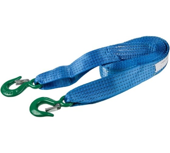 Изображение товара Ленточный трос SKYWAY 5 т, 5 м 2 крюка, ширина 50 мм, усиленный синий S03101023