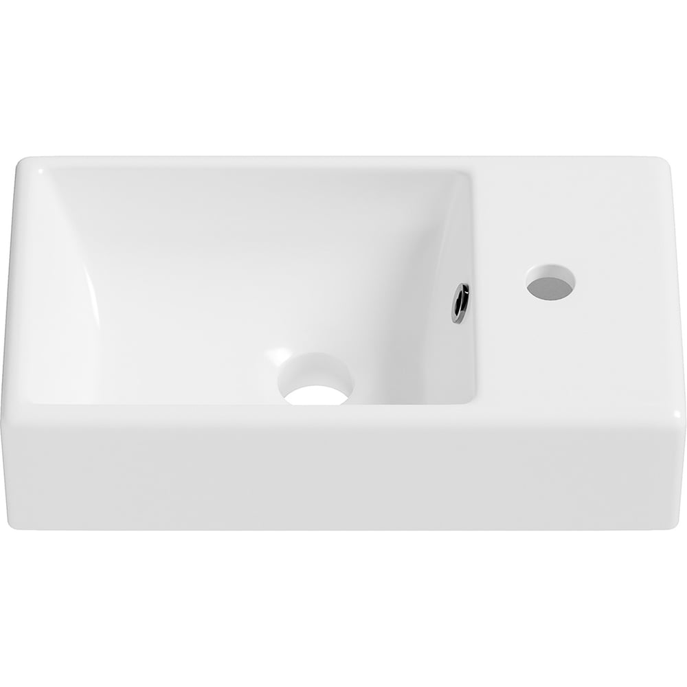 Изображение товара Подвесная/накладная раковина для ванной Wellsee WC Area прямоугольная, ширина умывальника 40 см, цвет глянцевый белый 151801000