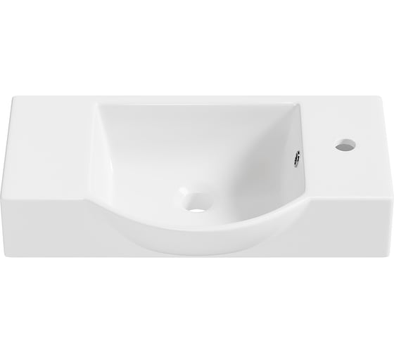 Изображение товара Маленькая раковина в ванную комнату или туалет Wellsee WC Area : подвесная или накладная, ширина умывальника 55 см, цвет глянцевый белый 151809000