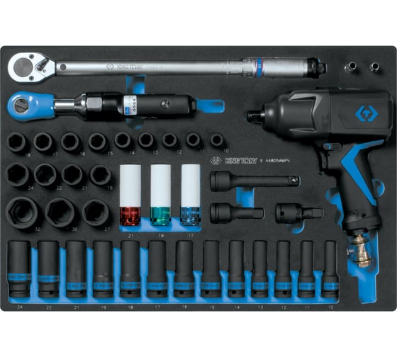 Изображение товара Набор пневмоинструмента KING TONY принадлежностями, ложемент, 41 предмет 9-44805AMPV