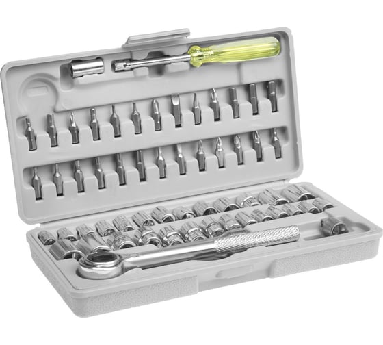 Изображение товара Набор инструментов ТУНДРА в кейсе, автомобильный, 59 предметов 881853