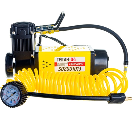 Изображение товара Металлический компрессор 100л/мин с крокодилами в сумке 10АТМ SKYWAY ТИТАН-04 S02001013